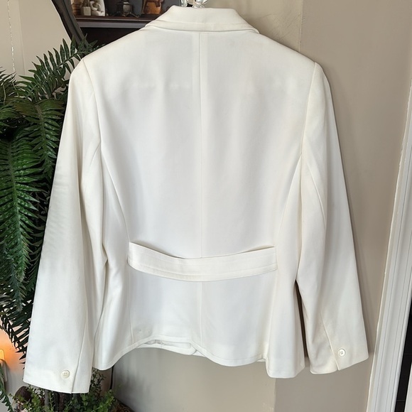 Apostrophe Petite White Buttoned Blazer Tailored Suit Jacket Lined Office Spring - Picture 7 of 14